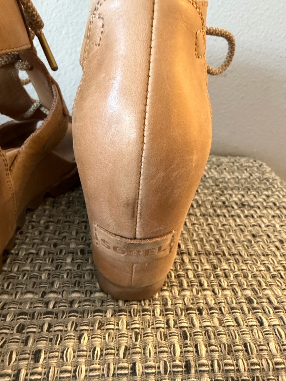 Sorel Joanie Sandals open toe wedges in tan - Picture 7 of 7